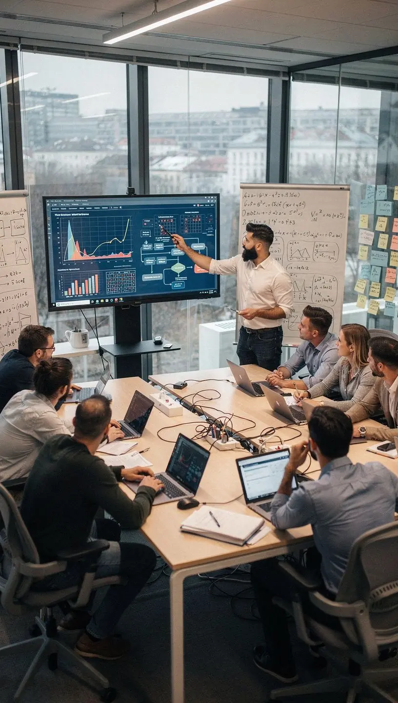 Ein Bildschirm, der eine Online-Lernplattform für Statistik-Kurse zeigt.